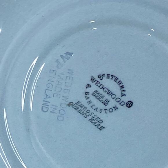 Wedgwood China Embossed Queens Ware 6" Porcelain Saucer Cream on Lavender - Picture 4 of 8
